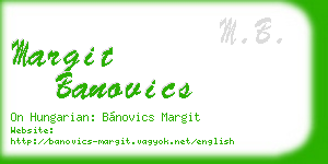 margit banovics business card